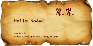 Melis Noémi névjegykártya